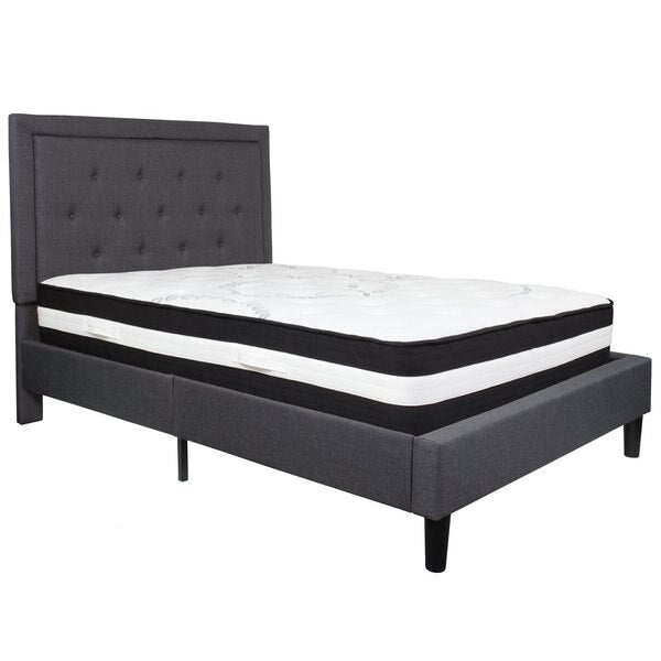 Roxbury Full Platform Bed Set, Dark Gray