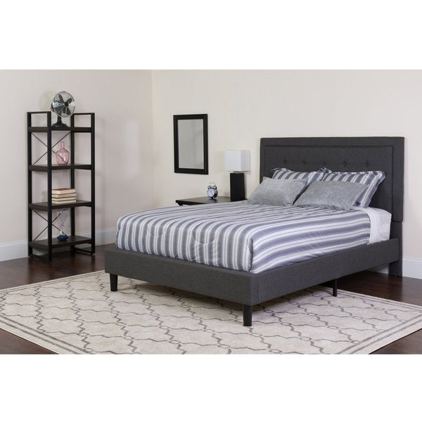 Roxbury Queen Platform Bed Set, Dark Gray