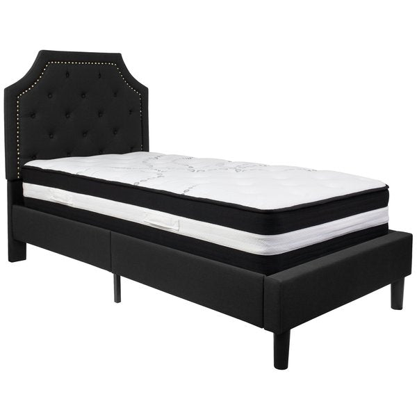 Brighton Twin Platform Bed Set, Black