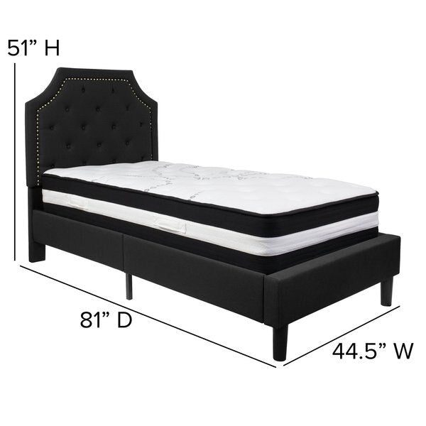 Brighton Twin Platform Bed Set, Black