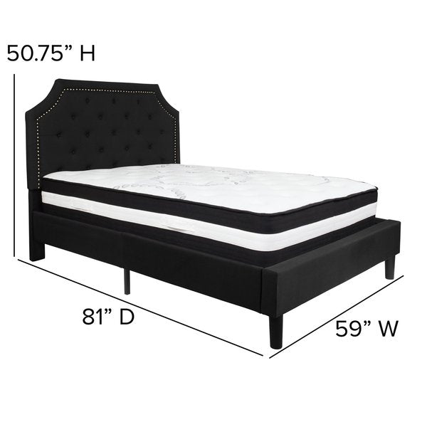 Brighton Full Platform Bed Set, Black