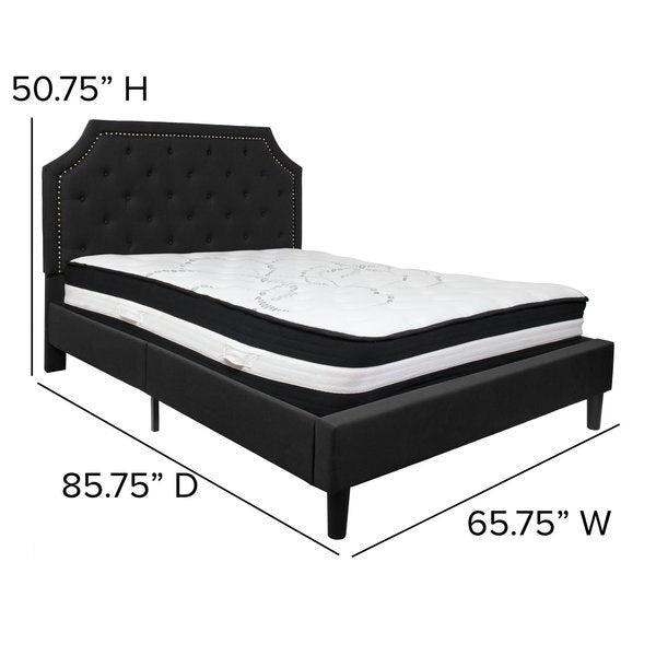 Brighton Queen Platform Bed Set, Black