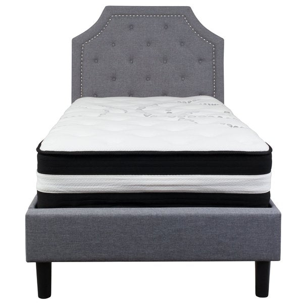 Brighton Twin Platform Bed Set, Lght Gray