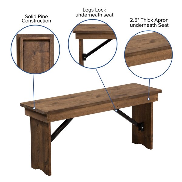 Rectangle Antique Farm Table , 40