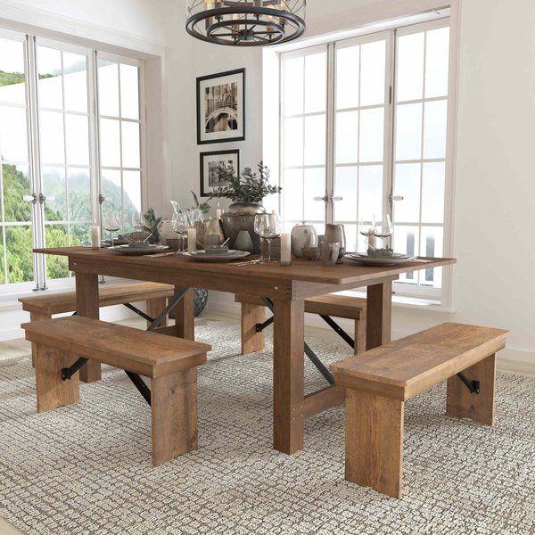 Rectangle Antique Farm Table , 40
