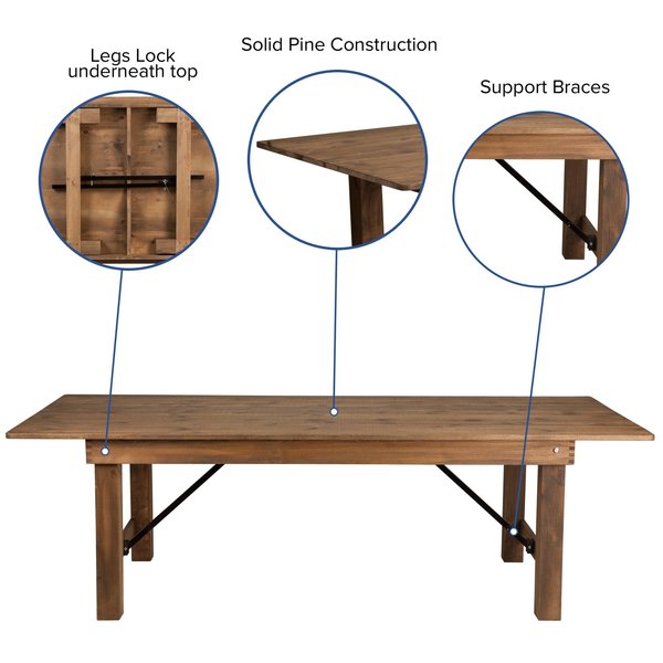Rectangle Antique Farm Table , 40