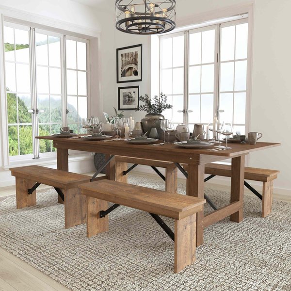Rectangle Antique Farm Table , 40