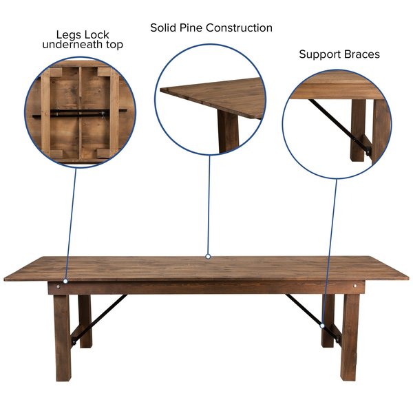 Rectangle Antique Farm Table , 40