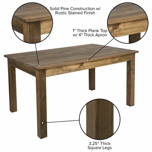 Rectangle Farm Table, Rustic, Rectangular, 60