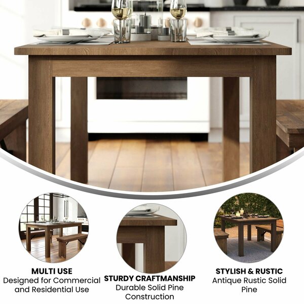 Rectangle Farm Table, Rustic, Rectangular, 60
