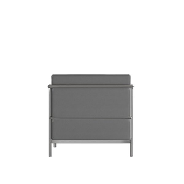 Gray LeatherSoft Sofa with Double Bar Frame