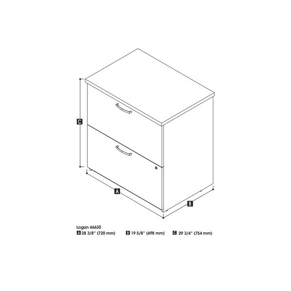 Universel 29W Lateral File Cabinet  in white chocolate