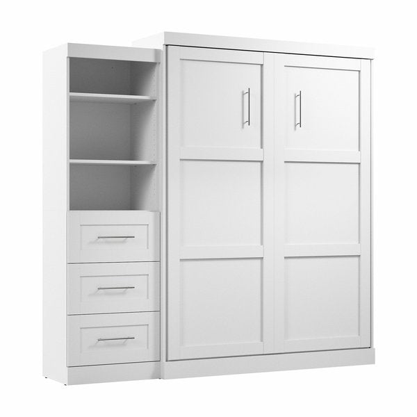 Queen Wall Bed Kit, Pur, 3Drwr, White, 90