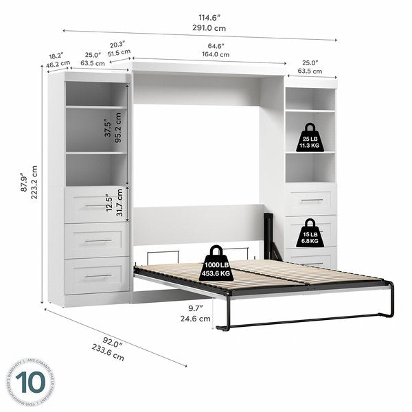 Queen Wall Bed Kit, Pur, White, 115
