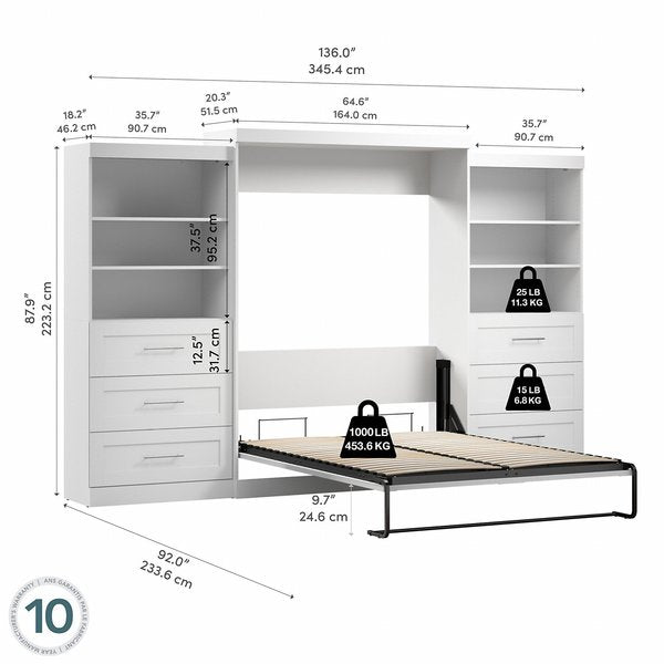 Queen Wall Bed Kit, Pur, White, 136