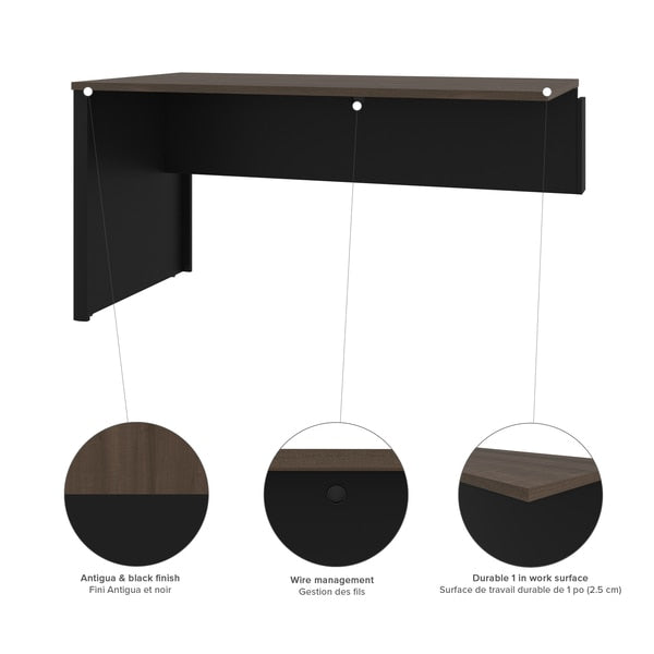 Connexion L-Shaped Workstation with hutch, Antigua/Black