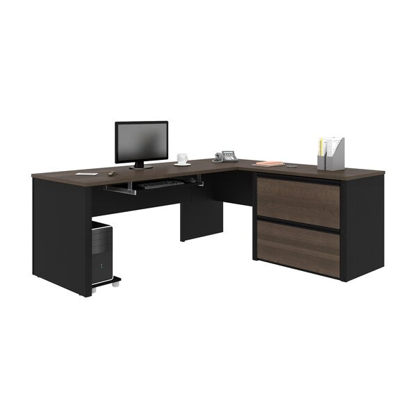 Connexion L-Shaped Workstation, Antigua/Black