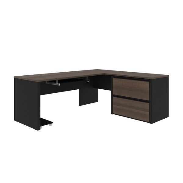 Connexion L-Shaped Workstation, Antigua/Black