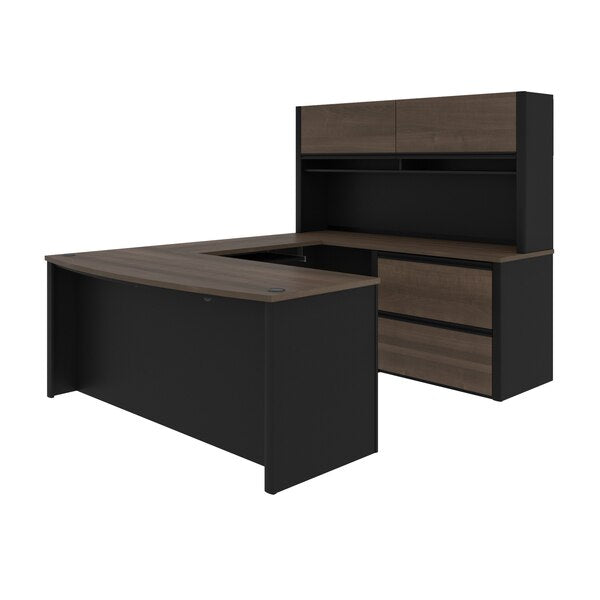 Connexion U-Shaped Workstation, Antigua/Black