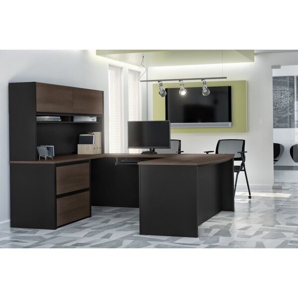 Connexion U-Shaped Workstation, Antigua/Black