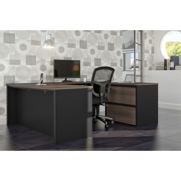 Connexion U-Shaped Workstation, Antigua/Black
