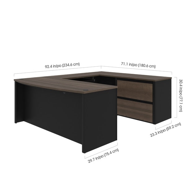 Connexion U-Shaped Workstation, Antigua/Black
