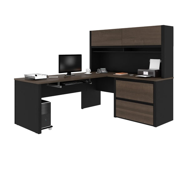 Connexion L-Shaped Workstation, Antigua/Black