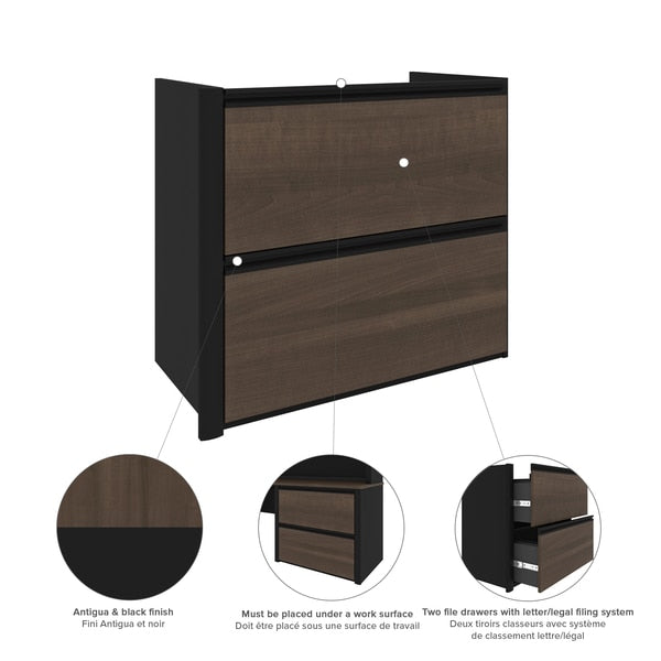Connexion L-Shaped Workstation, Antigua/Black