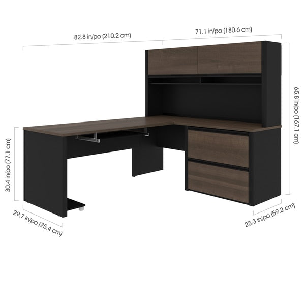 Connexion L-Shaped Workstation, Antigua/Black