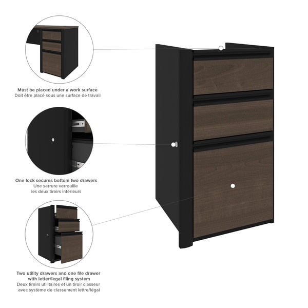 Connexion U-Shaped Workstation, Antigua/Black