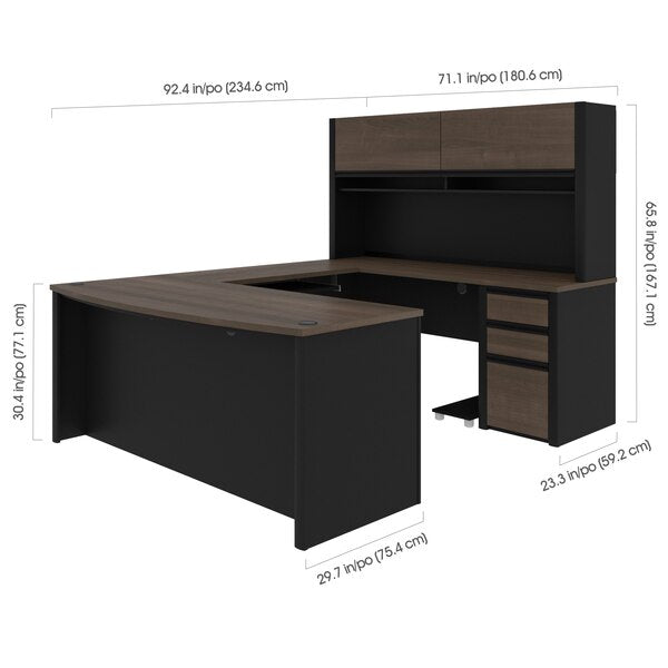 Connexion U-Shaped Workstation, Antigua/Black