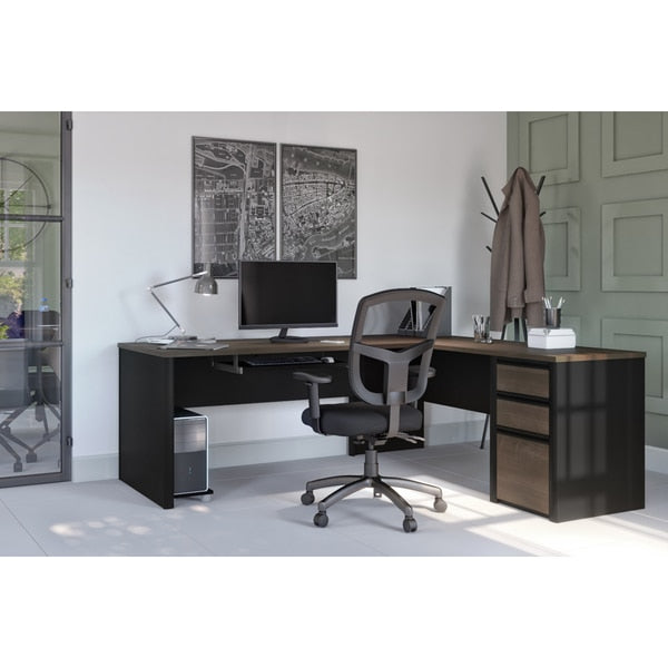 Connexion L-Shaped Workstation, Antigua/Black