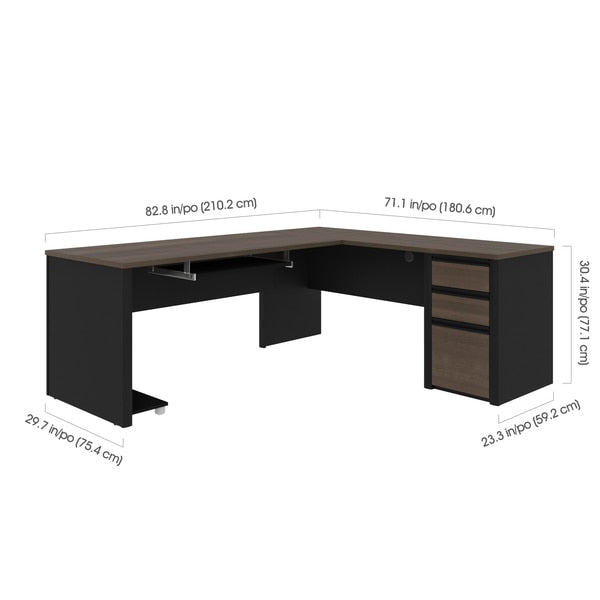 Connexion L-Shaped Workstation, Antigua/Black