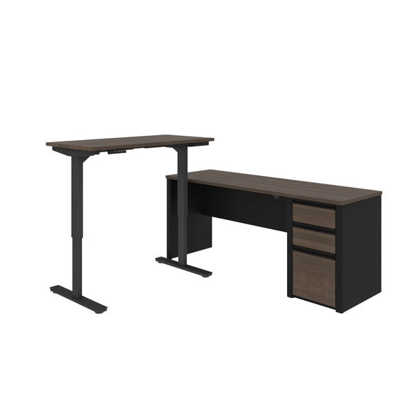Connexion Height Adjustable L-Desk, Antigua/Black