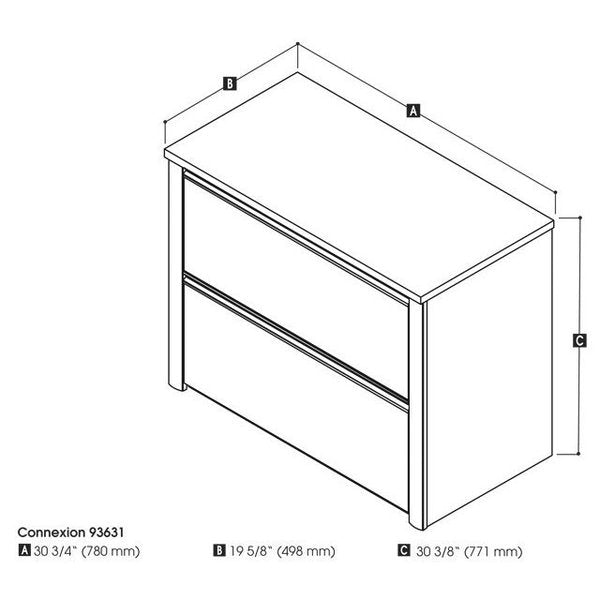 Connexion 31W 30â Lateral File Cabinet, Slate & Sandstone