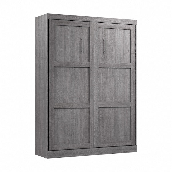Queen Wall Bed, Pur, Bark Gray