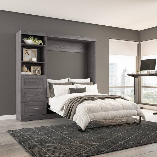 Full Wall Bed Kit, Pur, Bark Gray, 84