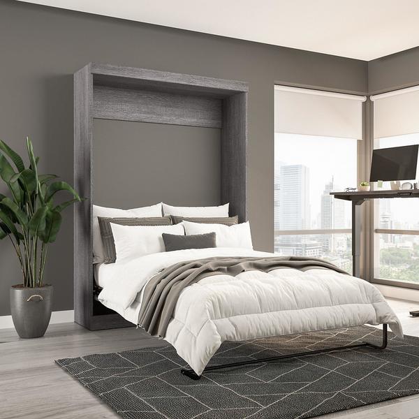 Full Wall Bed, Pur, Bark Gray