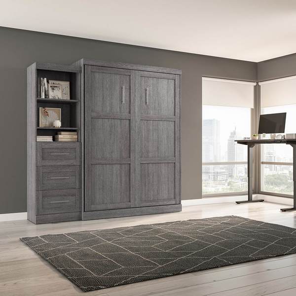 Queen Wall Bed Kit, Pur, Bark Gray, 90