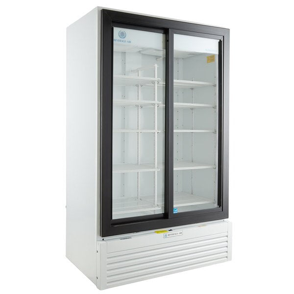 Glass Door Merchandiser, Sliding Doors, 29.41 cu. ft. Capacity, White