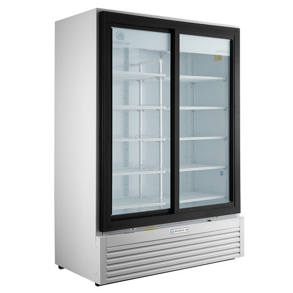 Glass Door Merchandiser, Sliding Doors, 34.98 cu. ft. Capacity, White