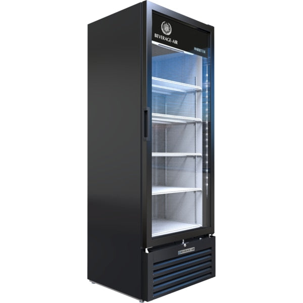 Refrigerated Glass Door Merchandiser, Black, LED Lighting, 14.97 cu. ft.