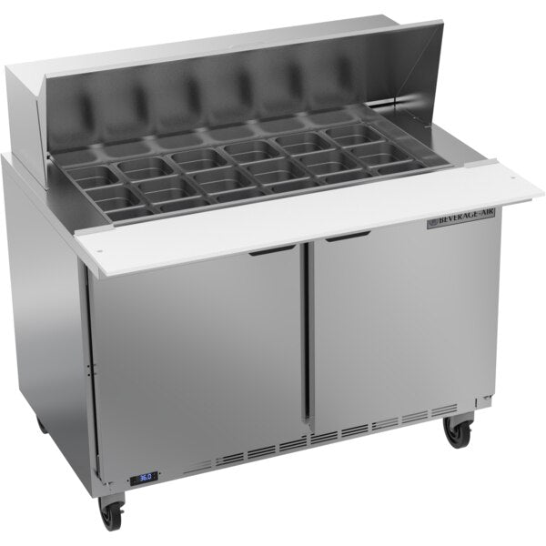 Refrigerated Sandwich Prep Table, Mega Top, 2 Door, 13.9 cu. Ft, 115 Volt