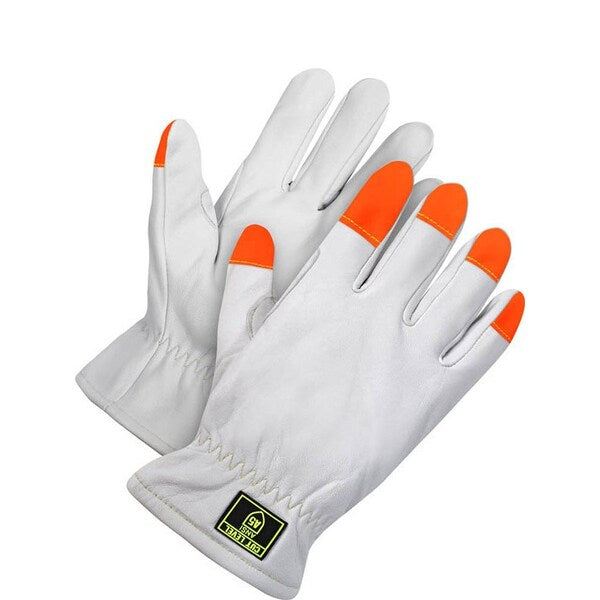Goatskin Driver Cut Resistant Liner Hi-Viz Fingertips, Shrink Wrapped, Size S