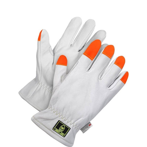 Goatskin Driver Cut Resistant Liner Hi-Viz Fingertips, Shrink Wrapped, Size S