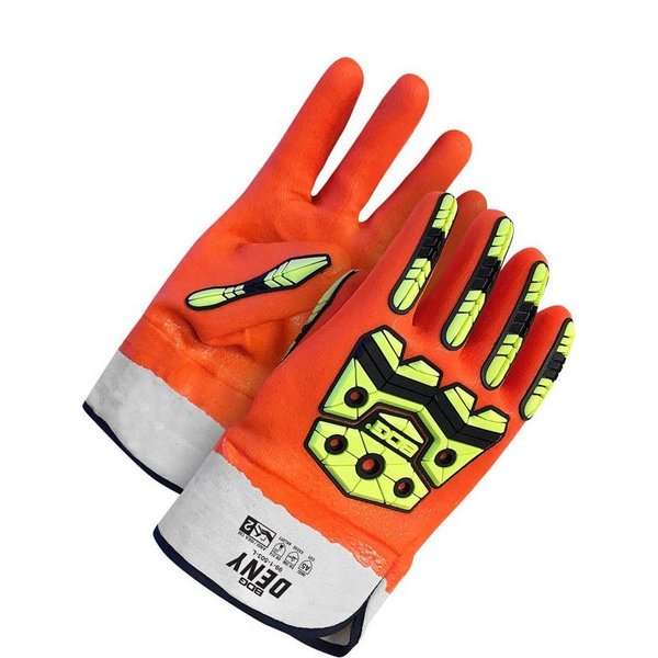 BDG Hi-Viz Orange Chemi-X Glove with Impact Moulds, Shrink Wrapped, Size L