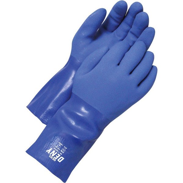 Coated PVC Triple Coated Gauntlet Blue, Shrink Wrapped, Size M (8)