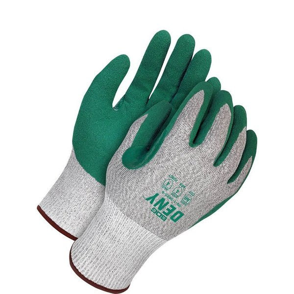 Waterproof, Touchscreen Grey HPPE Green Sandy Nitrile Palm, Shrink Wrapped, Size XL (10)