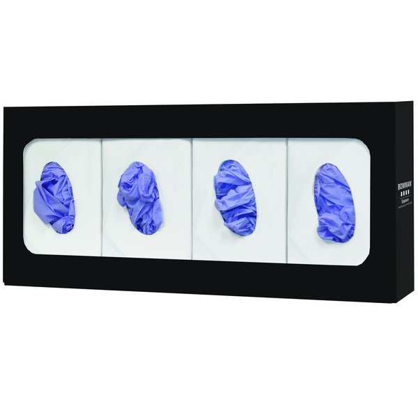 Glove Dispenser, Metal, Black, Quad