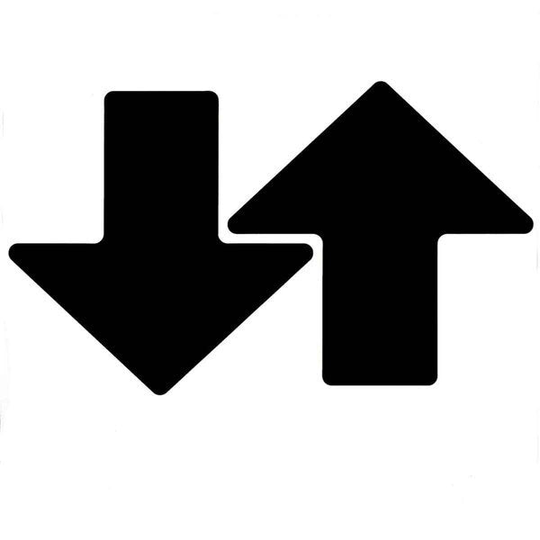 ToughStripe Floor Marking Arrows 8 in H x 3 in W Black Pack of 50, 50PK